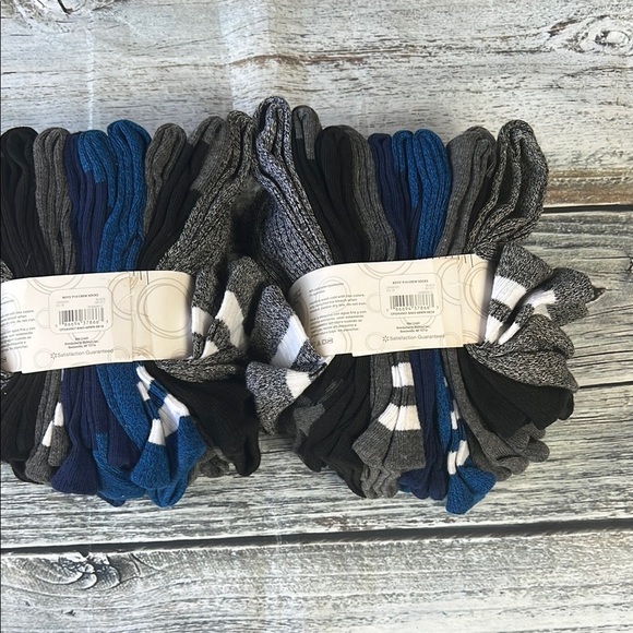 (2) Wonder Nation Boys Cushioned Multicolor Crew Socks 10-pack each Sz L (3-9) - Picture 2 of 4